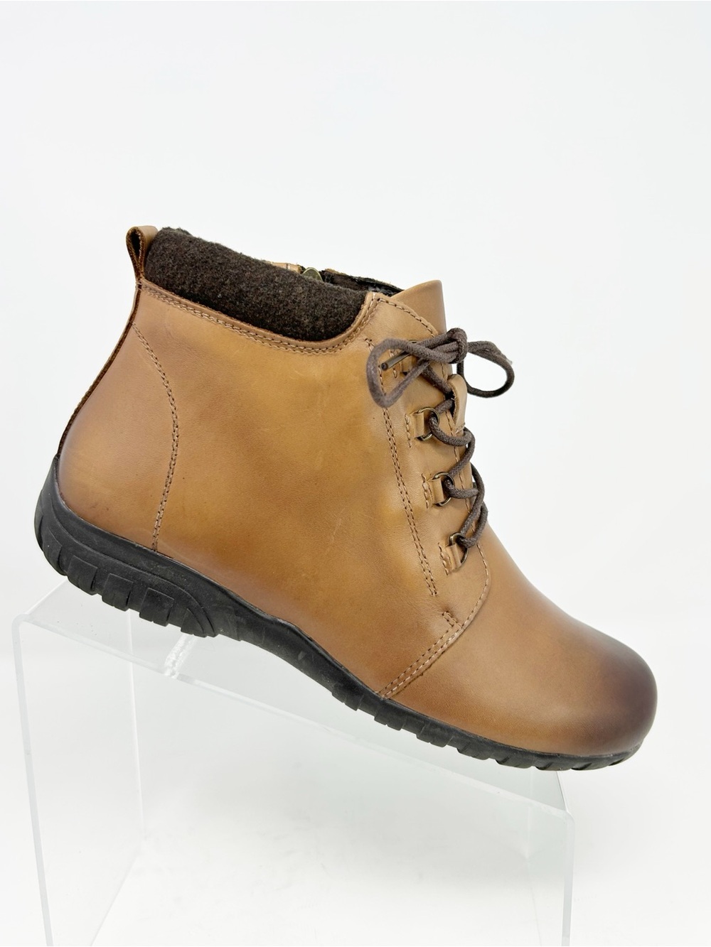 Propét Delaney Womens Ankle Boots Brown Lace Up Side Zip Comfort Casual Size 8.5